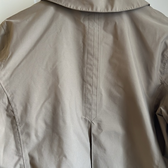 NWOT Lands’ End Tan Dress Trench Coat Blue Satin Lining - Picture 8 of 8